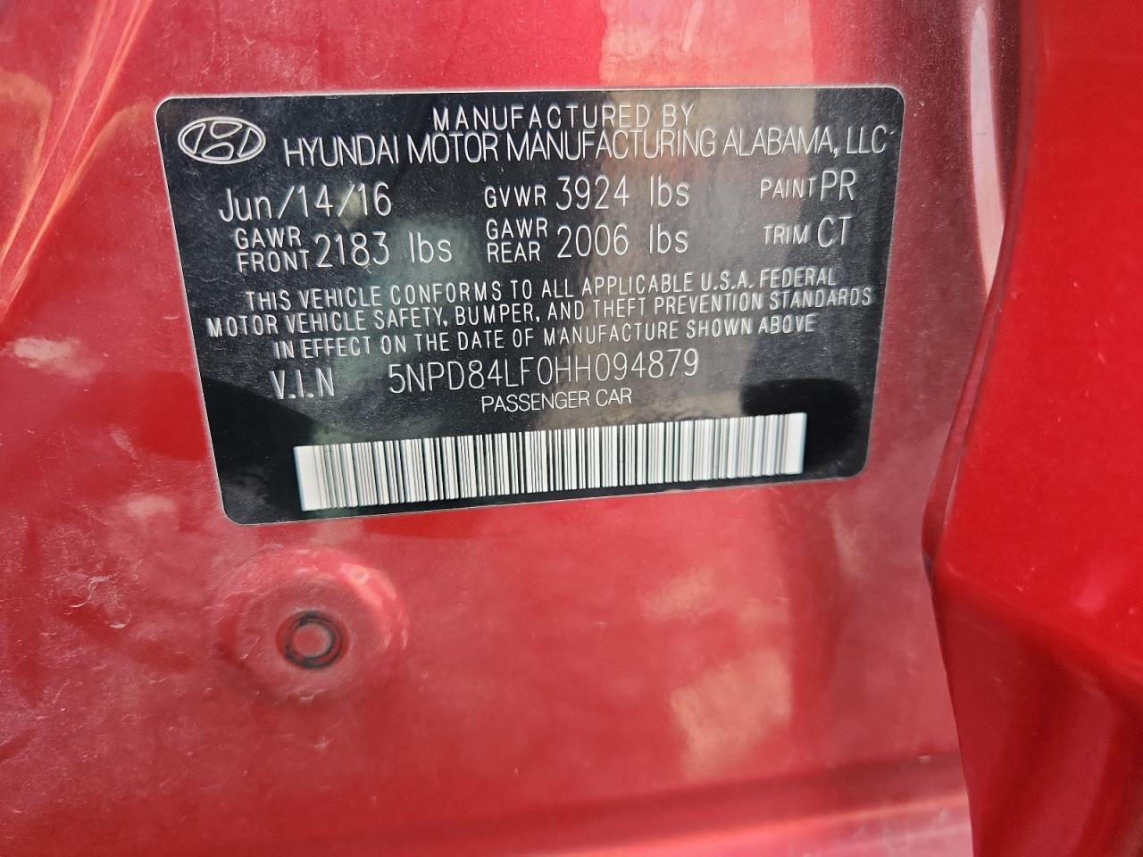 2017 Hyundai Elantra Se VIN: 5NPD84LF0HH094879 Lot: 81233885