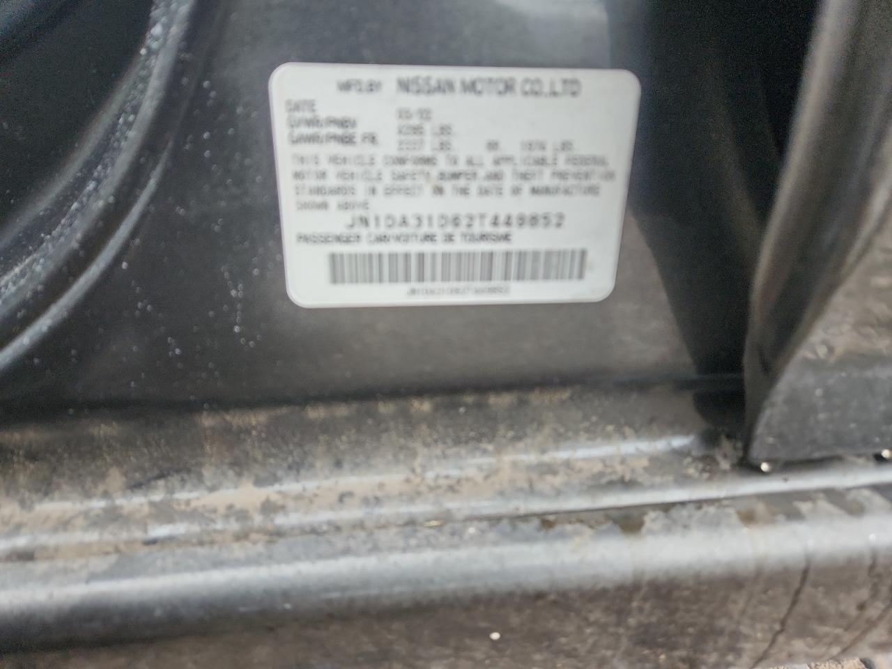 2002 Nissan Maxima Gle VIN: JN1DA31D62T449852 Lot: 84397105