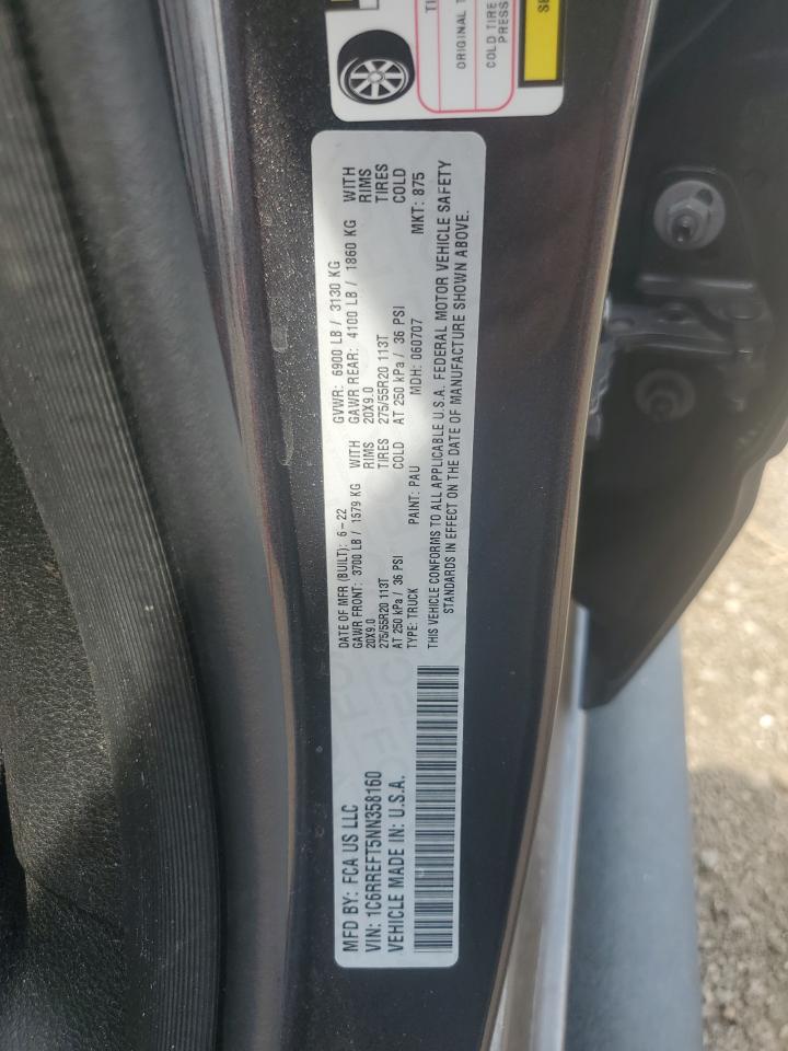 2022 Ram 1500 Big Horn/Lone Star VIN: 1C6RREFT5NN358160 Lot: 80670395