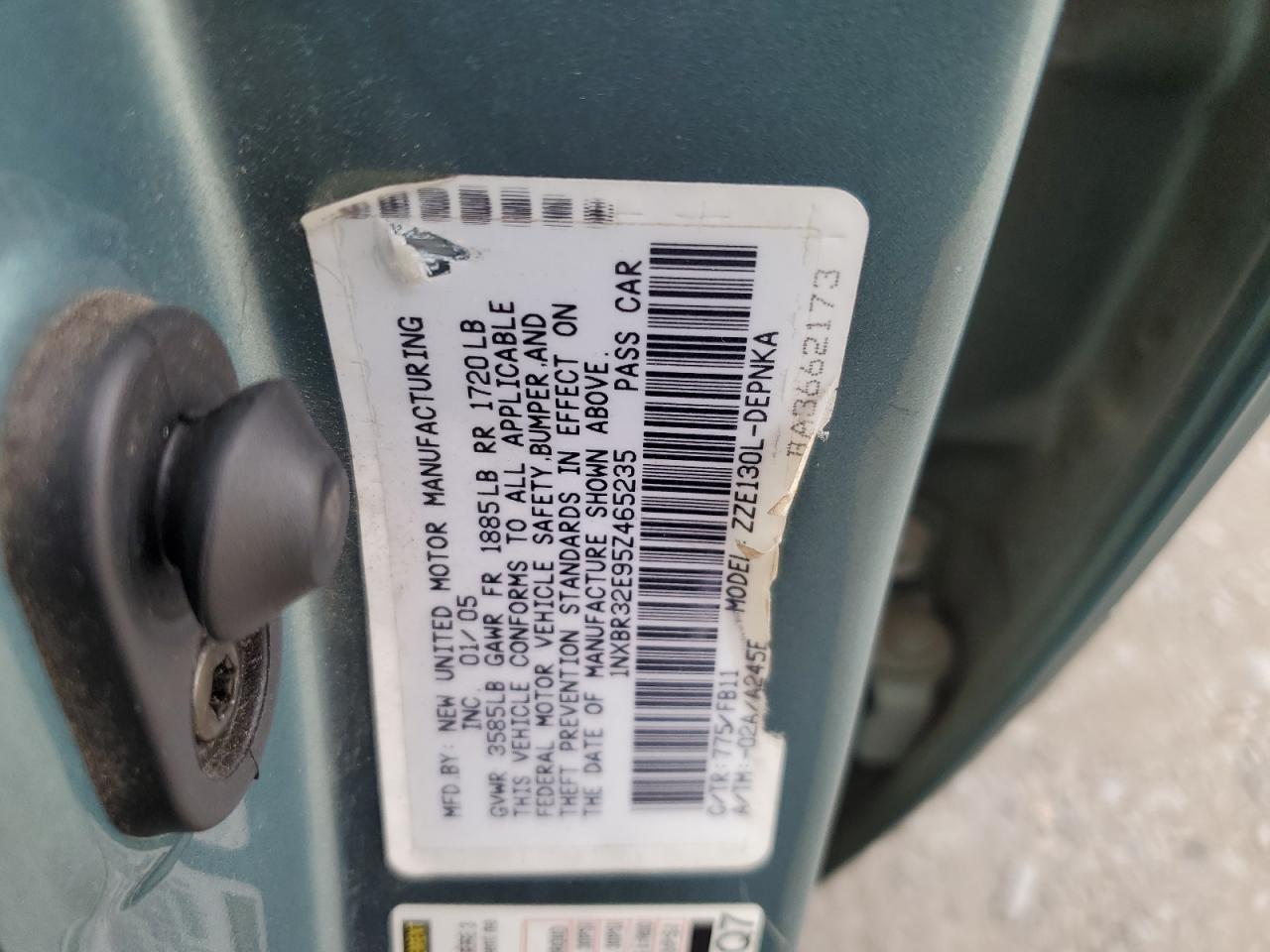 2005 Toyota Corolla Ce VIN: 1NXBR32E95Z465235 Lot: 81845335