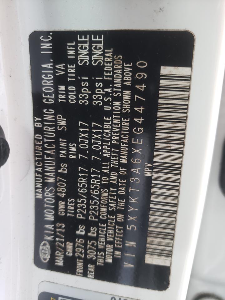 2014 Kia Sorento Lx VIN: 5XYKT3A6XEG447490 Lot: 84630825