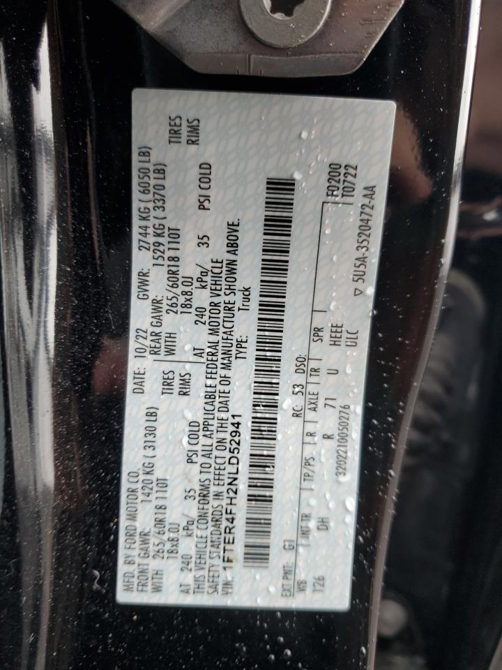 2022 Ford Ranger Xl VIN: 1FTER4FH2NLD52941 Lot: 80156875