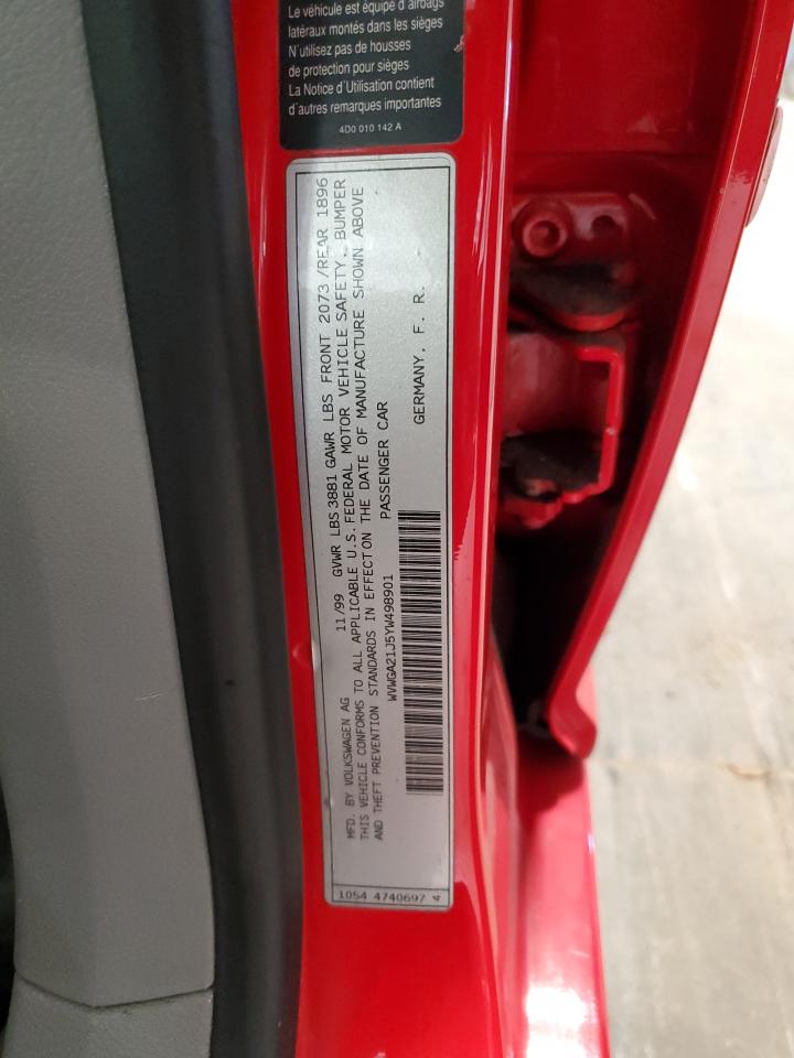 2000 Volkswagen Golf Gls VIN: WVWGA21J5YW498901 Lot: 81815155