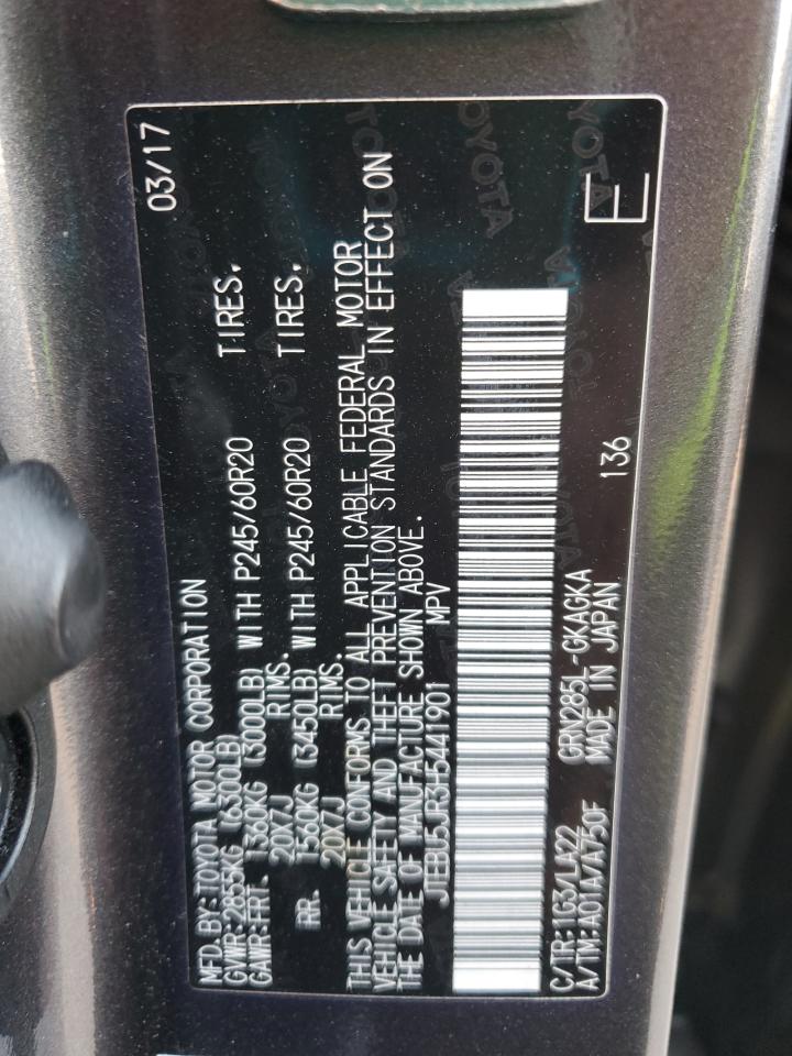 2017 Toyota 4Runner Sr5/Sr5 Premium VIN: JTEBU5JR3H5441901 Lot: 81647535