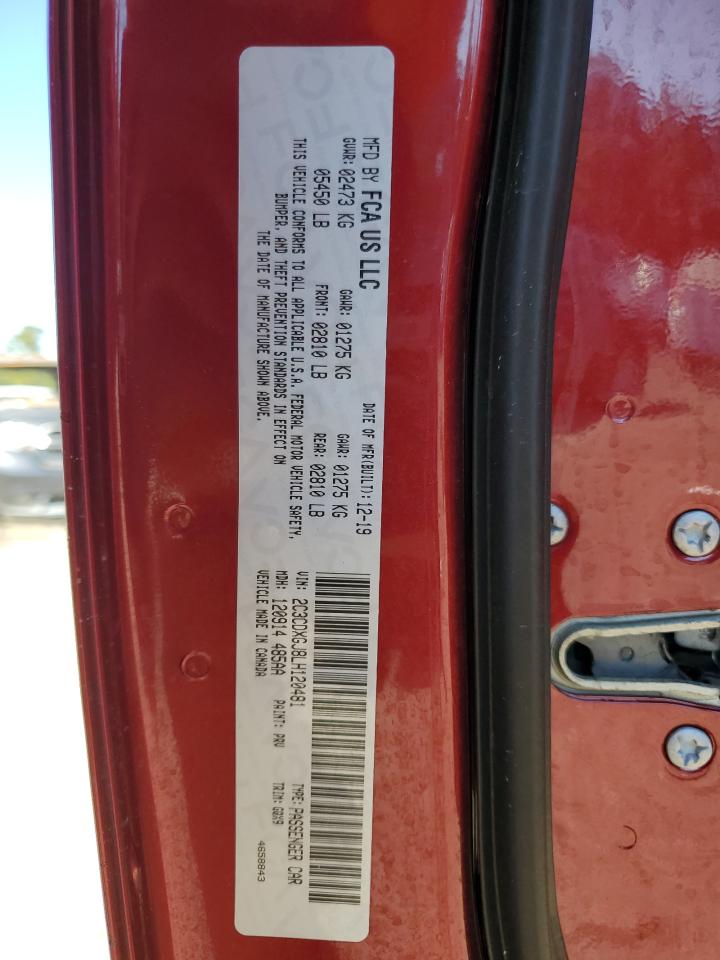 2020 Dodge Charger Scat Pack VIN: 2C3CDXGJ8LH120481 Lot: 94751025