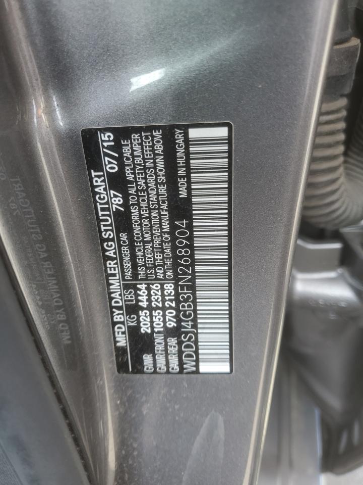 2015 Mercedes-Benz Cla 250 4Matic VIN: WDDSJ4GB3FN268904 Lot: 71735975