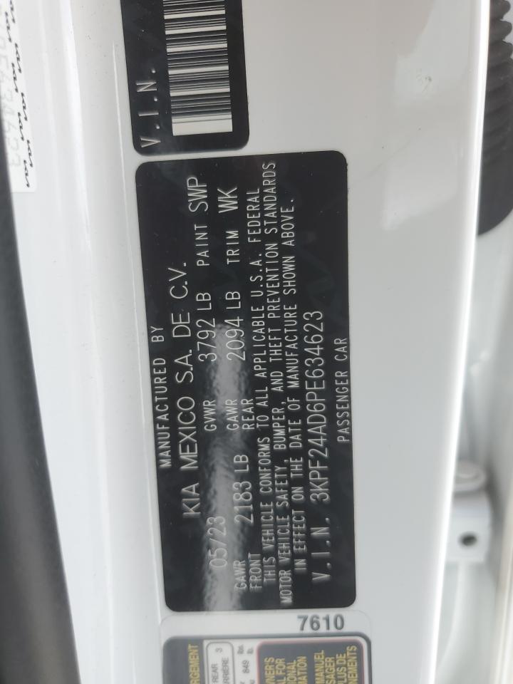 2023 Kia Forte Lx VIN: 3KPF24AD6PE634623 Lot: 81154335