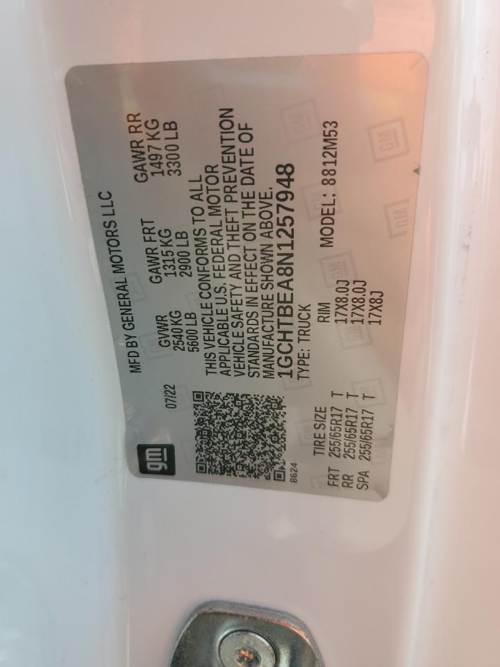 2022 Chevrolet Colorado VIN: 1GCHTBEA8N1257948 Lot: 84577165