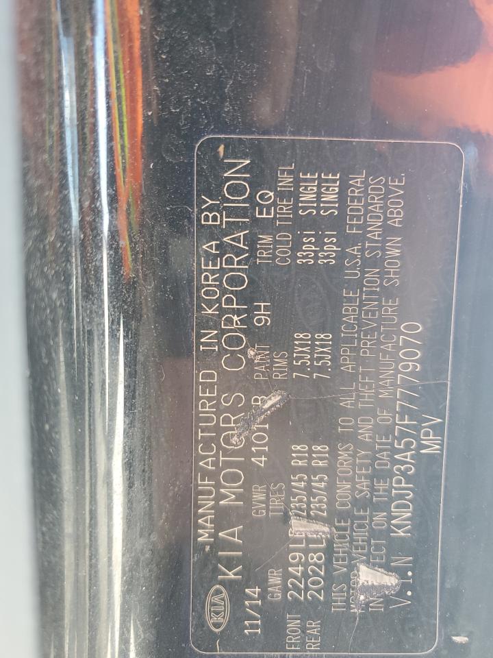 2015 Kia Soul + VIN: KNDJP3A57F7779070 Lot: 71904485