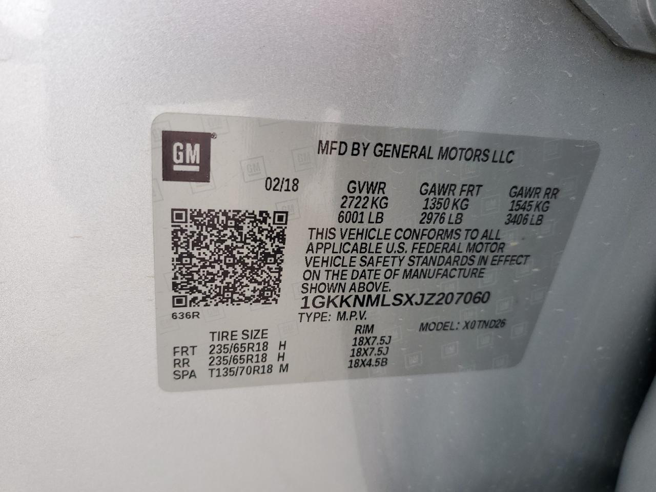 2018 GMC Acadia Slt-1 VIN: 1GKKNMLSXJZ207060 Lot: 71626055