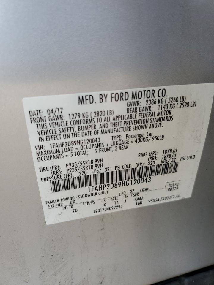 2017 Ford Taurus Se VIN: 1FAHP2D89HG120043 Lot: 81023475