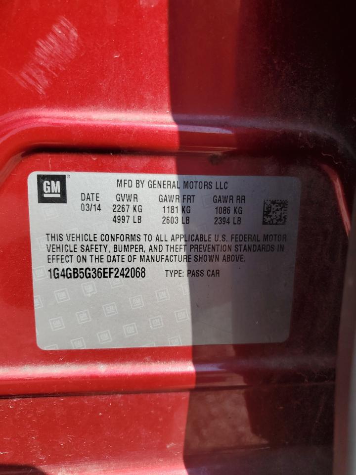 2014 Buick Lacrosse VIN: 1G4GB5G36EF242068 Lot: 81323665