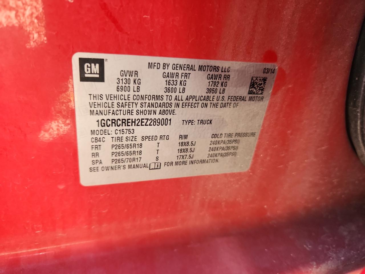 2014 Chevrolet Silverado C1500 Lt VIN: 1GCRCREH2EZ289001 Lot: 81823595