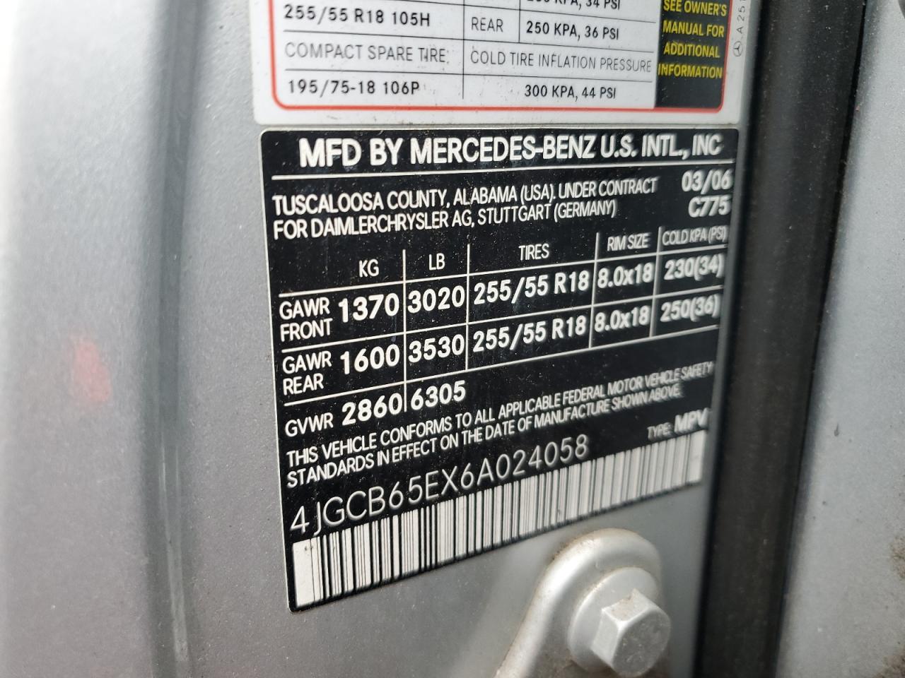 2006 Mercedes-Benz R 350 VIN: 4JGCB65EX6A024058 Lot: 83773905
