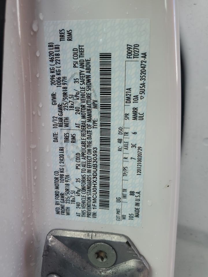 2013 Ford Escape Sel VIN: 1FMCU0HX3DUB30593 Lot: 83826375