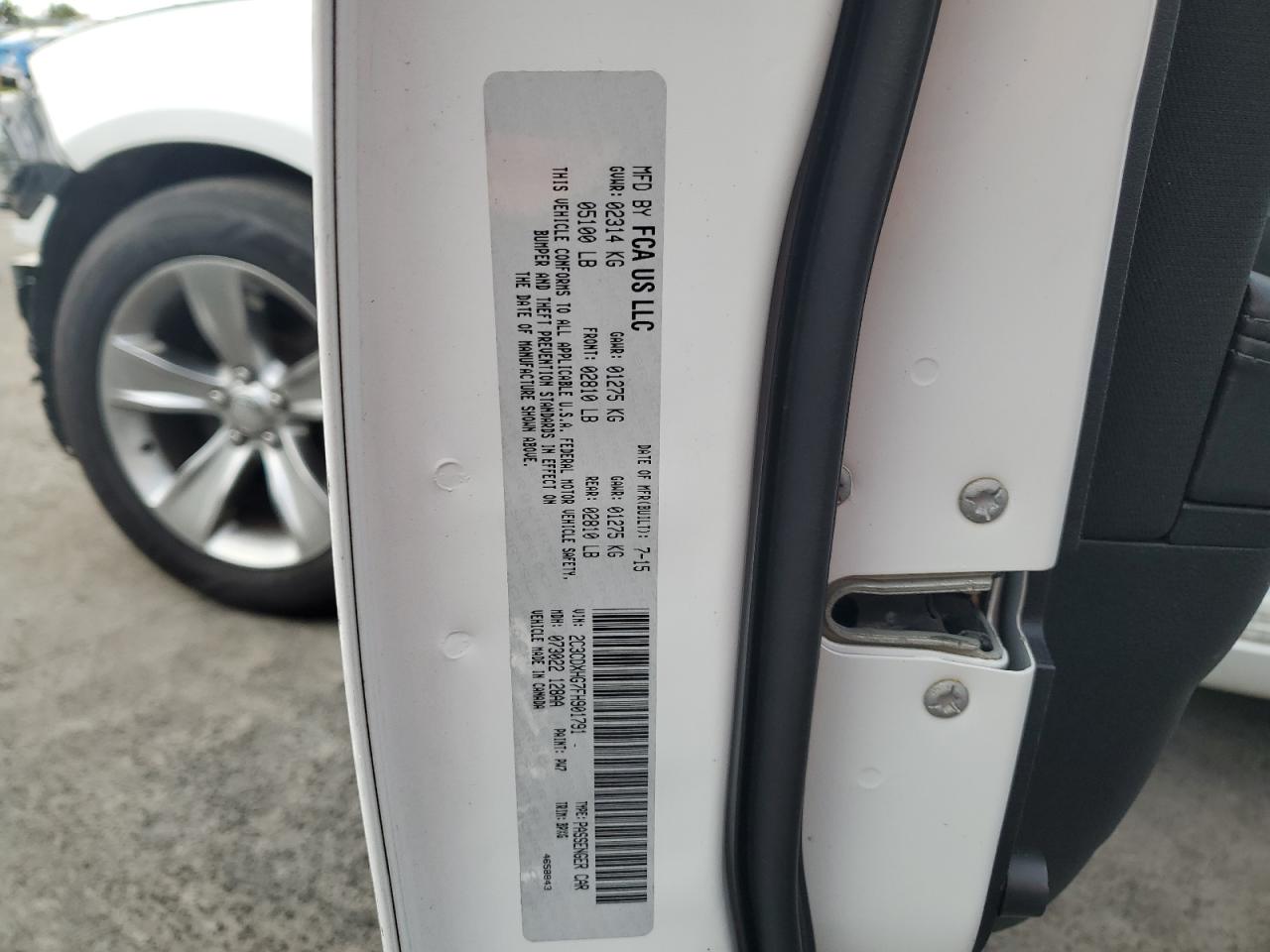 2015 Dodge Charger Sxt VIN: 2C3CDXHG7FH901791 Lot: 80919395