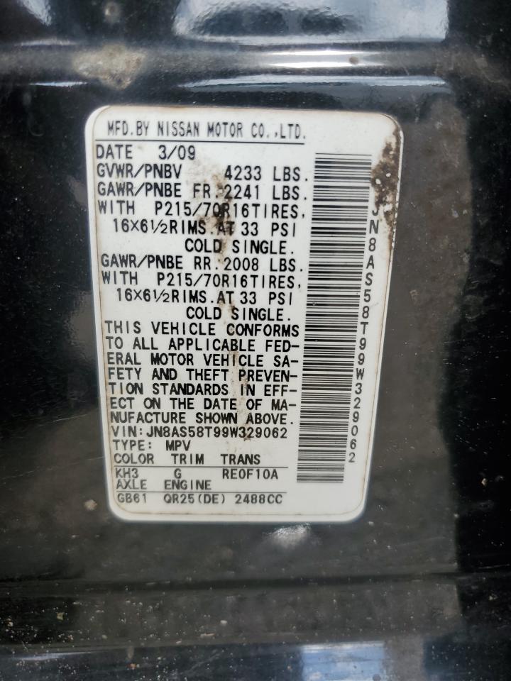 2009 Nissan Rogue S VIN: JN8AS58T99W329062 Lot: 81462915