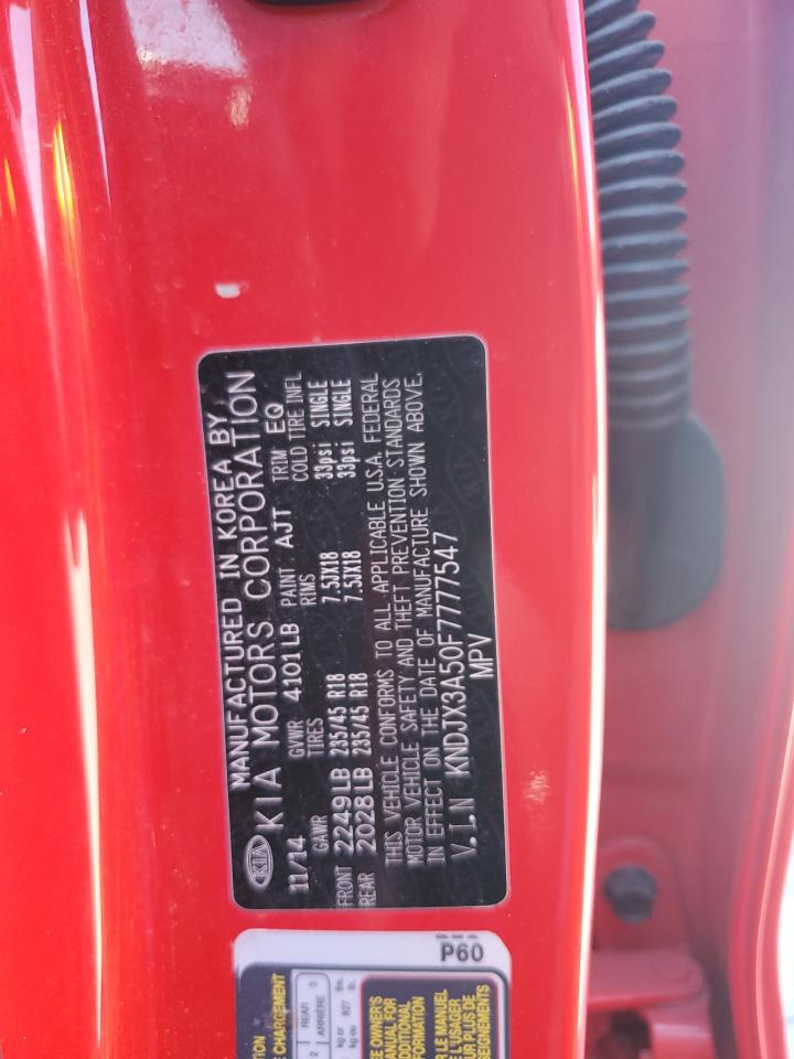 2015 Kia Soul ! VIN: KNDJX3A50F7777547 Lot: 81157725
