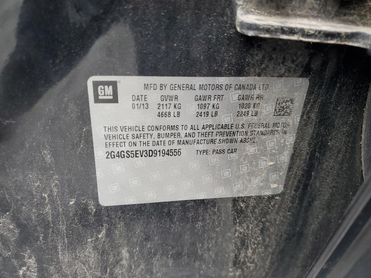 2013 Buick Regal Premium VIN: 2G4GS5EV3D9194556 Lot: 71117985