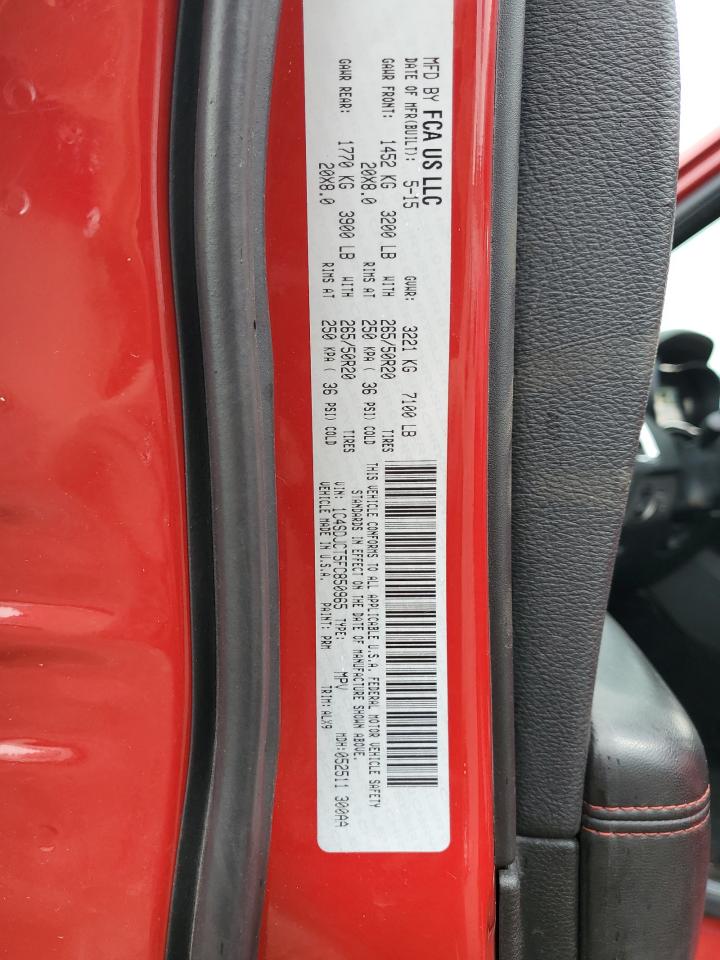 2015 Dodge Durango R/T VIN: 1C4SDJCT5FC850965 Lot: 81754475