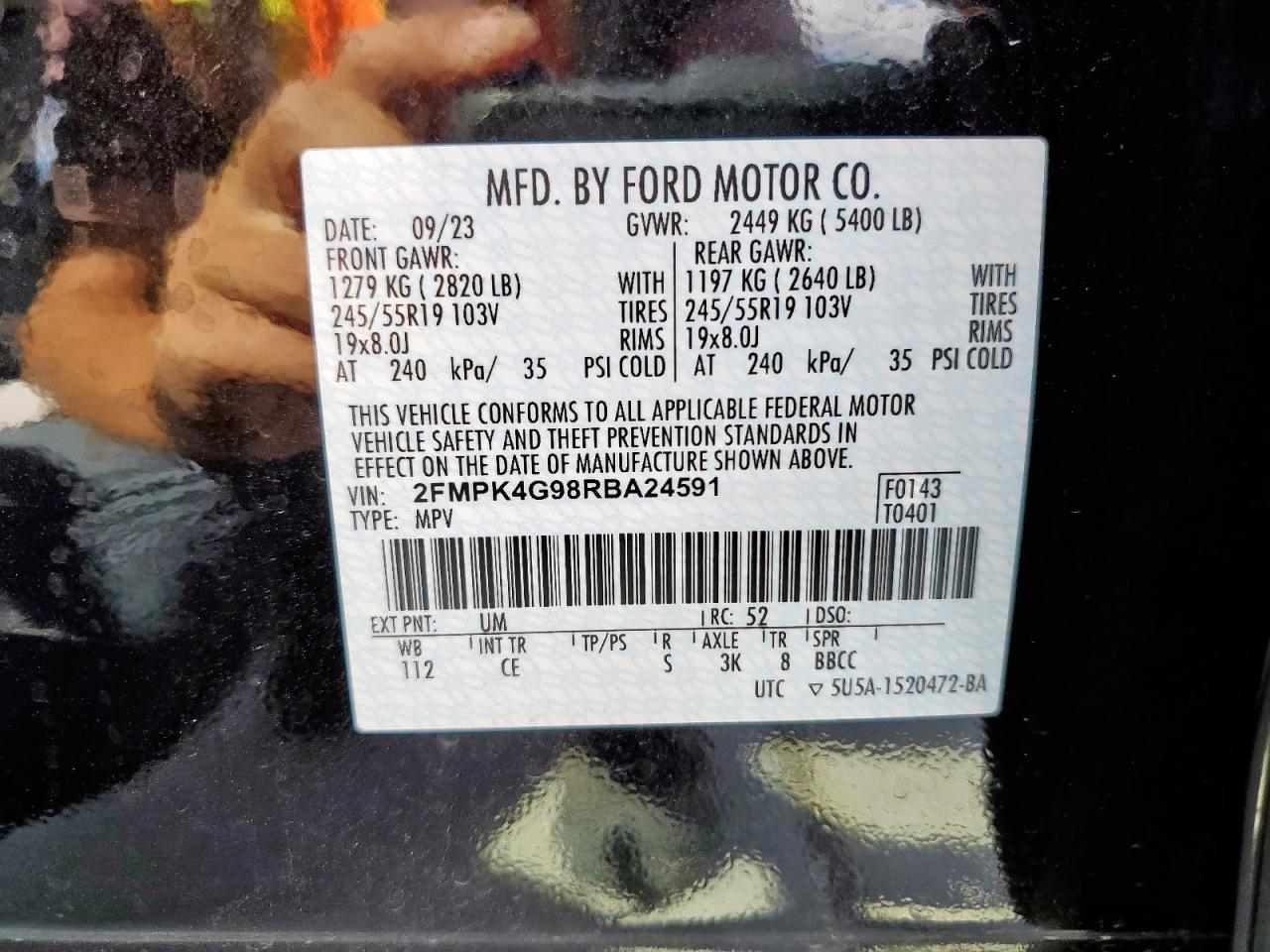 2024 Ford Edge Se VIN: 2FMPK4G98RBA24591 Lot: 81427825
