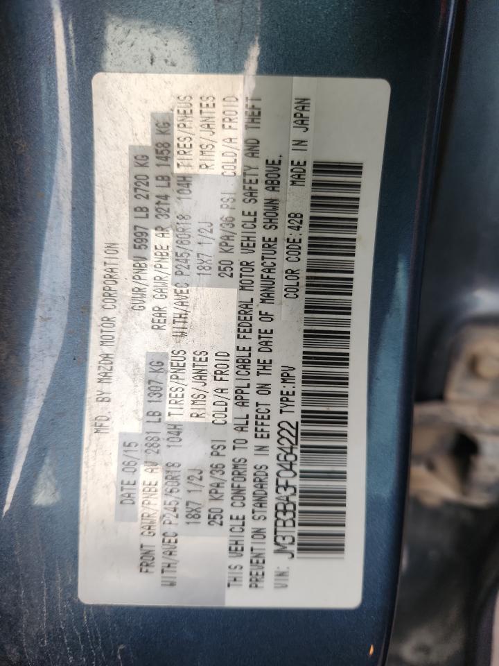 2015 Mazda Cx-9 Sport VIN: JM3TB3BA3F0464222 Lot: 80950615