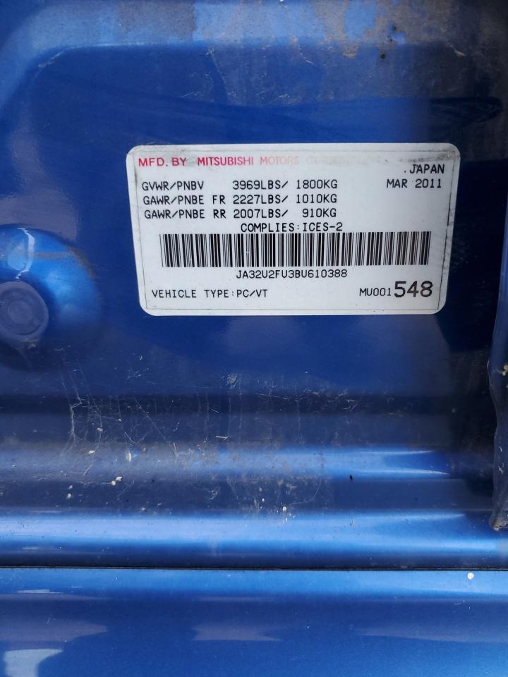 2011 Mitsubishi Lancer Es/Es Sport VIN: JA32U2FU3BU610388 Lot: 71837215