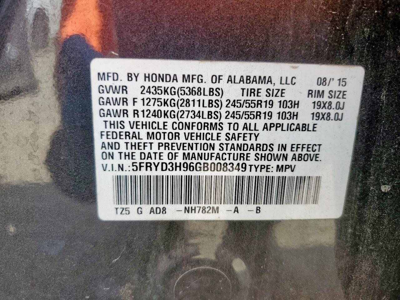 2016 Acura Mdx Advance VIN: 5FRYD3H96GB008349 Lot: 82033925