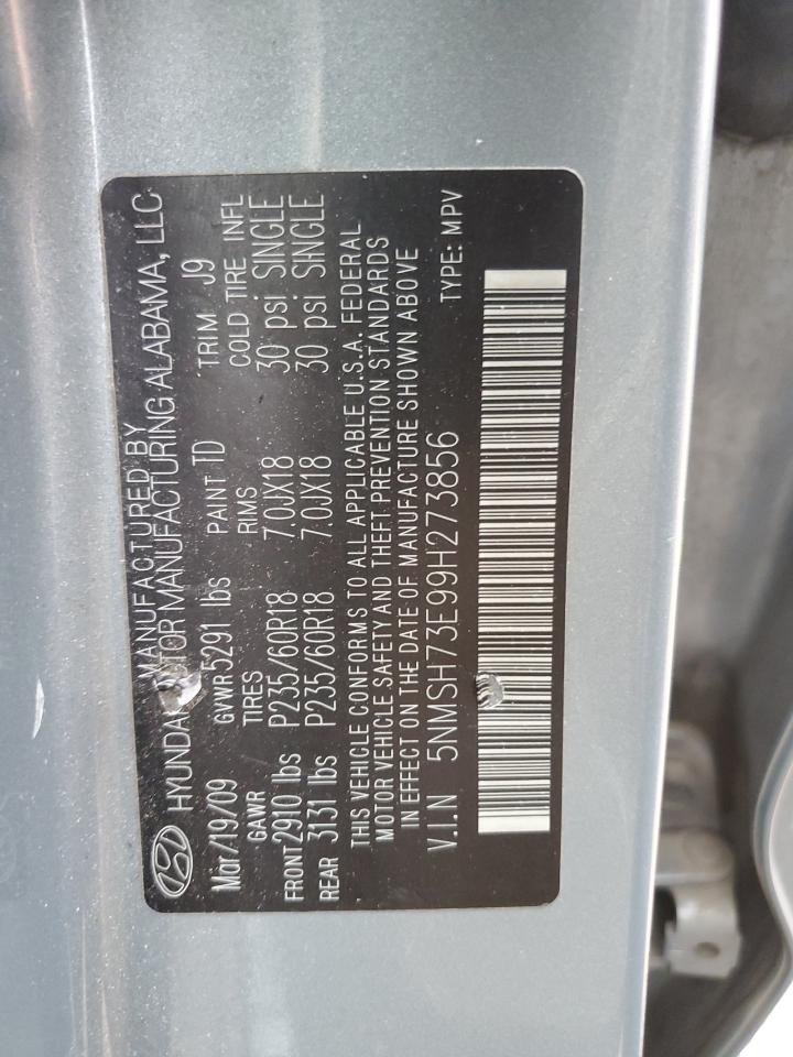 2009 Hyundai Santa Fe Se VIN: 5NMSH73E99H273856 Lot: 70413835