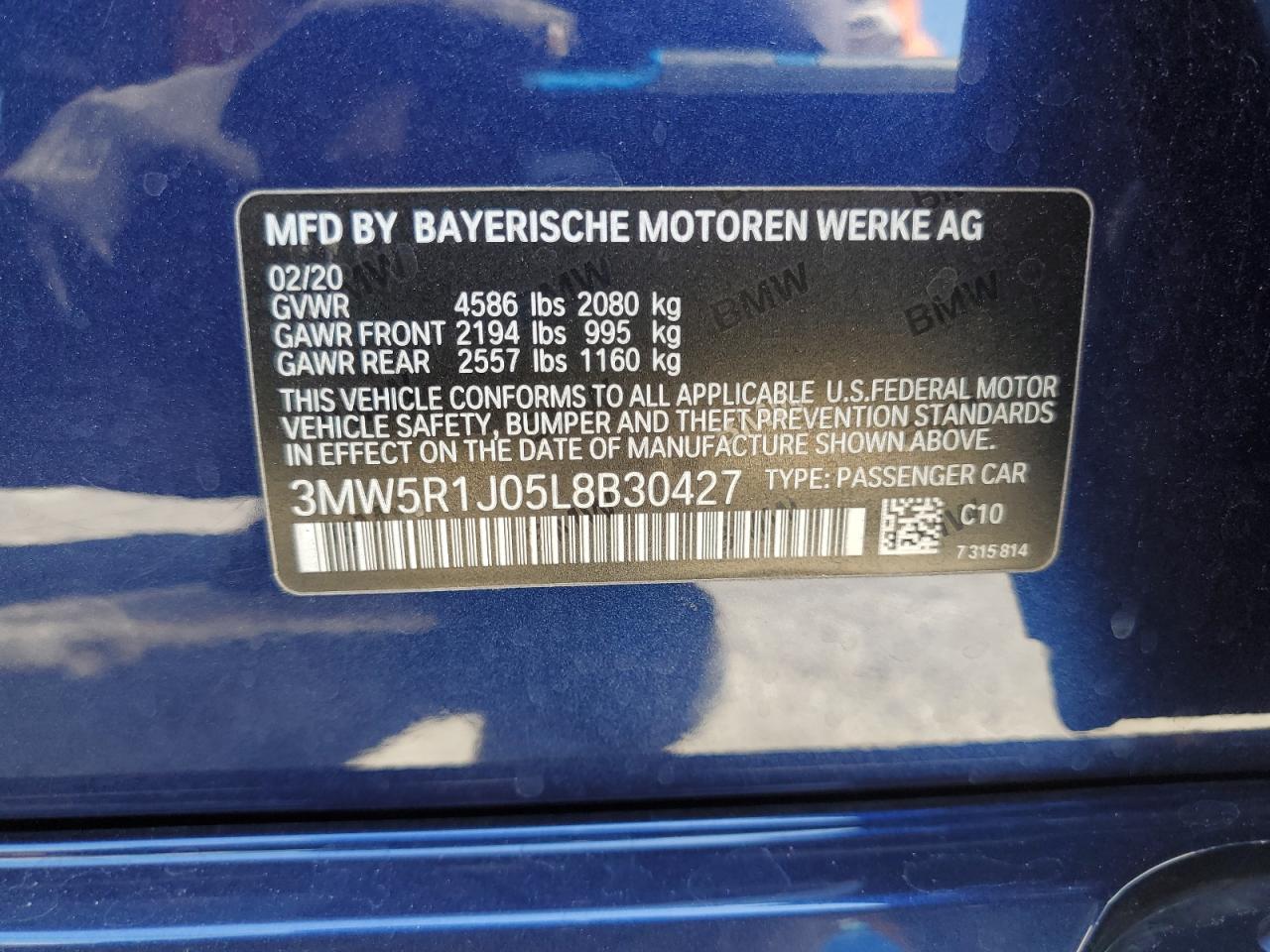 2020 BMW 330I VIN: 3MW5R1J05L8B30427 Lot: 80042725