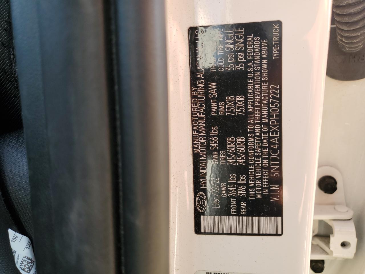 2023 Hyundai Santa Cruz Sel VIN: 5NTJC4AEXPH057222 Lot: 80398285