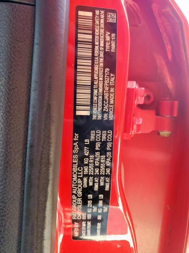 2015 Jeep Renegade Latitude VIN: ZACCJABT4FPB27179 Lot: 80353855