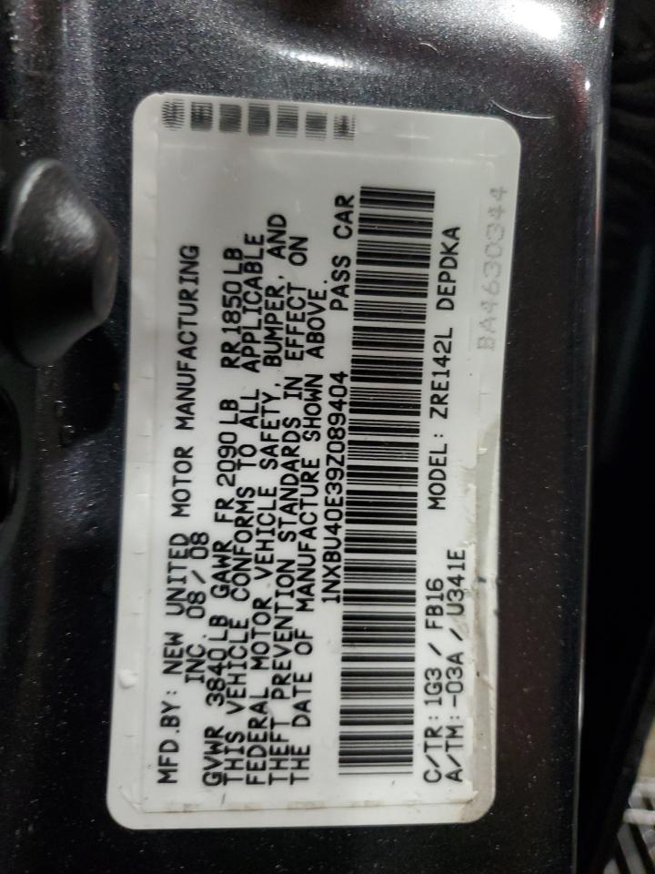 2009 Toyota Corolla Base VIN: 1NXBU40E39Z089404 Lot: 83877085