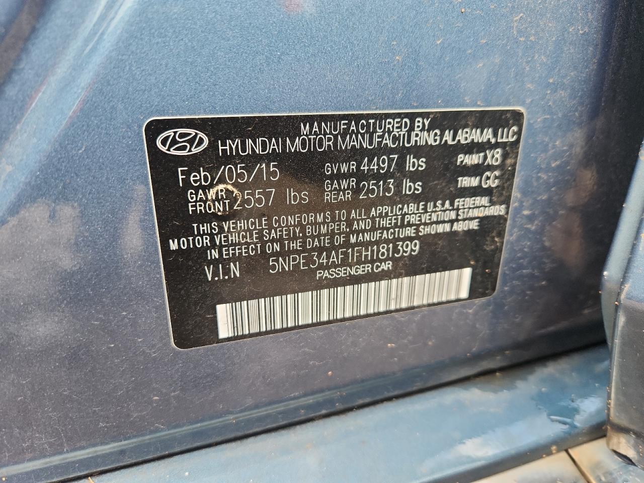 2015 Hyundai Sonata Sport VIN: 5NPE34AF1FH181399 Lot: 81075555