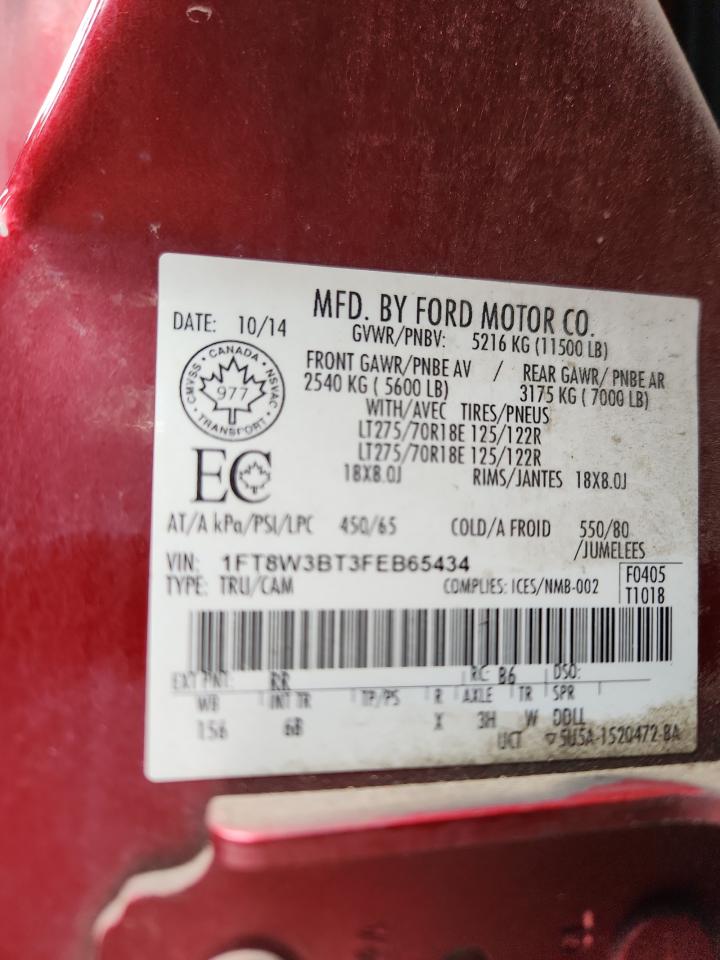 2015 Ford F350 Super Duty VIN: 1FT8W3BT3FEB65434 Lot: 84030925