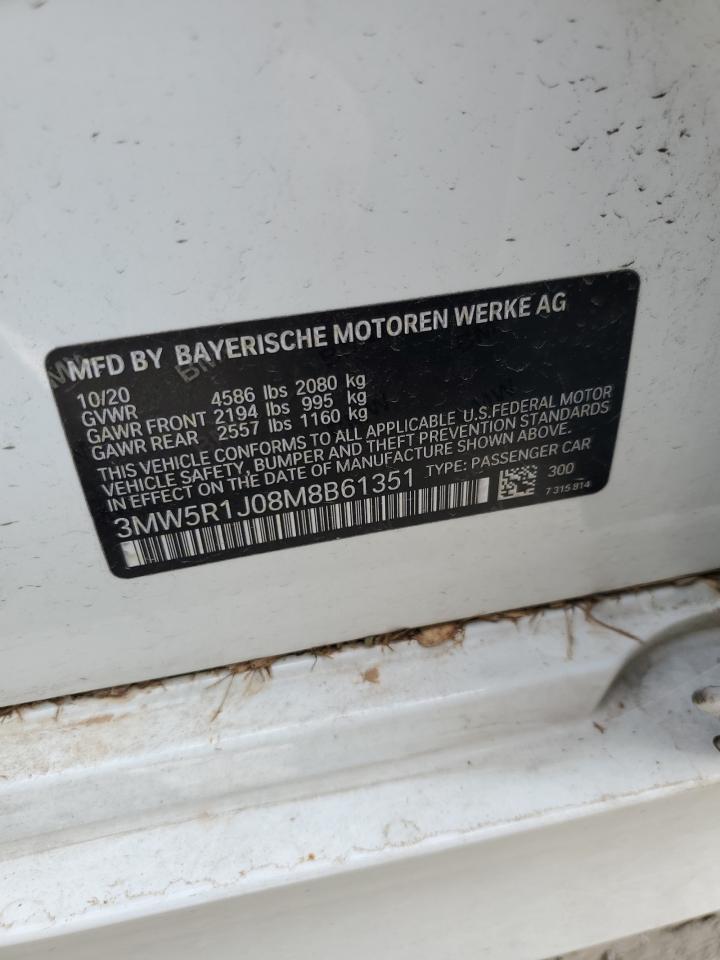 2021 BMW 330I VIN: 3MW5R1J08M8B61351 Lot: 84239925