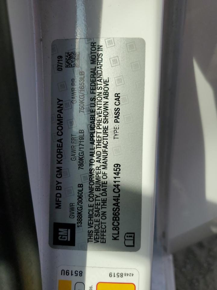 2020 Chevrolet Spark Ls VIN: KL8CB6SA4LC411459 Lot: 81526425