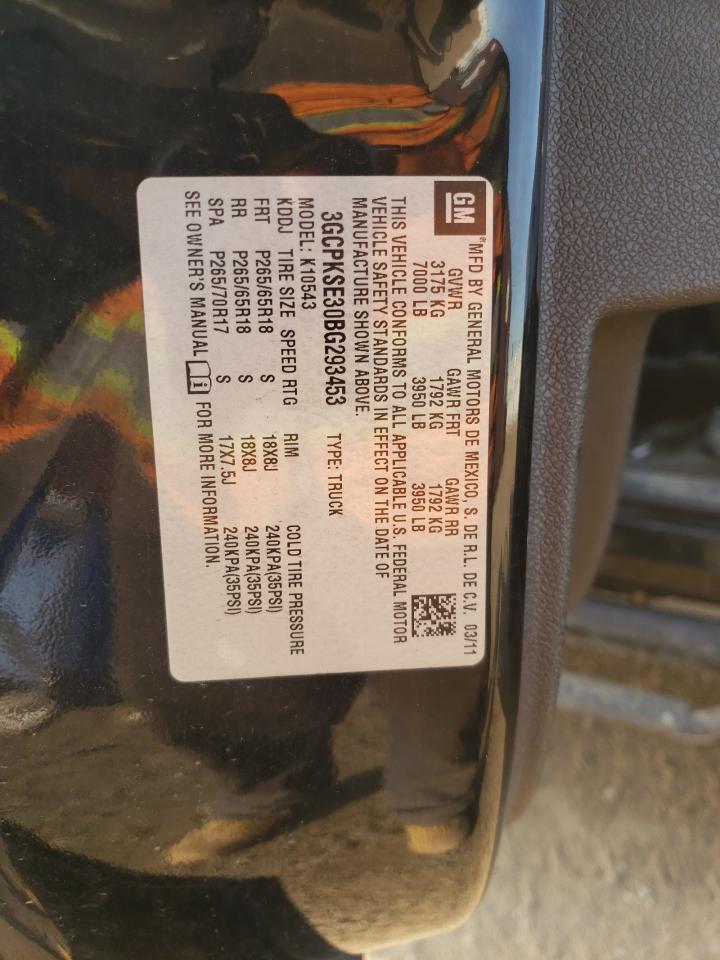 2011 Chevrolet Silverado K1500 Lt VIN: 3GCPKSE30BG293453 Lot: 71696985