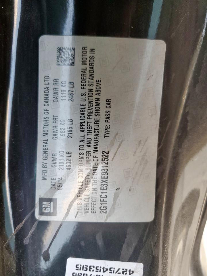 2014 Chevrolet Camaro Lt VIN: 2G1FC1E3XE9312522 Lot: 84483245