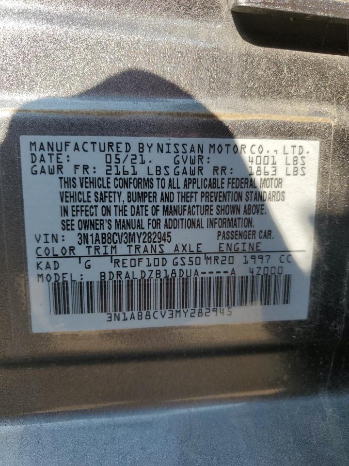 2021 Nissan Sentra Sv VIN: 3N1AB8CV3MY282945 Lot: 81334965