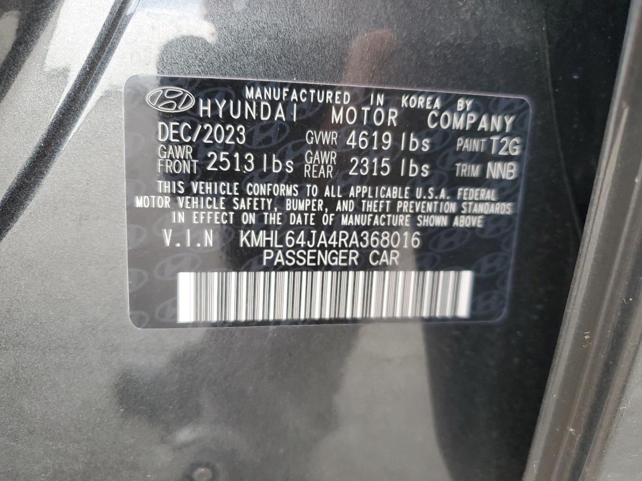 2024 Hyundai Sonata Sel VIN: KMHL64JA4RA368016 Lot: 82112435