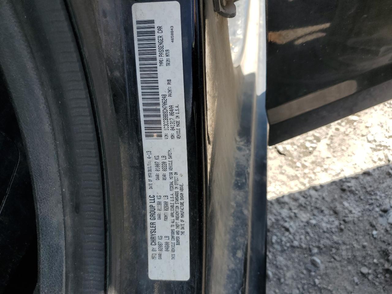 2013 Chrysler 200 Touring VIN: 1C3CCBBB9DN706248 Lot: 71768735