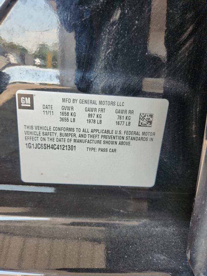 2012 Chevrolet Sonic Lt VIN: 1G1JC6SH4C4121301 Lot: 80991215