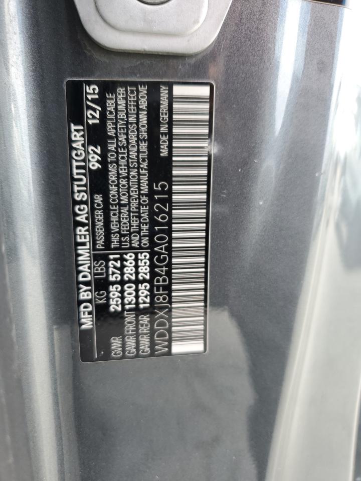 2016 Mercedes-Benz S 550 VIN: WDDXJ8FB4GA016215 Lot: 81797455