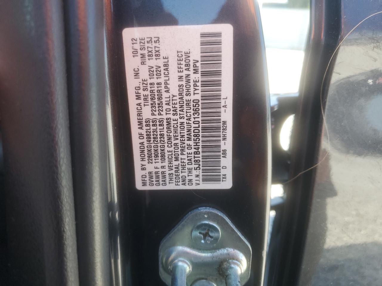 2013 Acura Rdx Technology VIN: 5J8TB4H58DL013650 Lot: 80345155