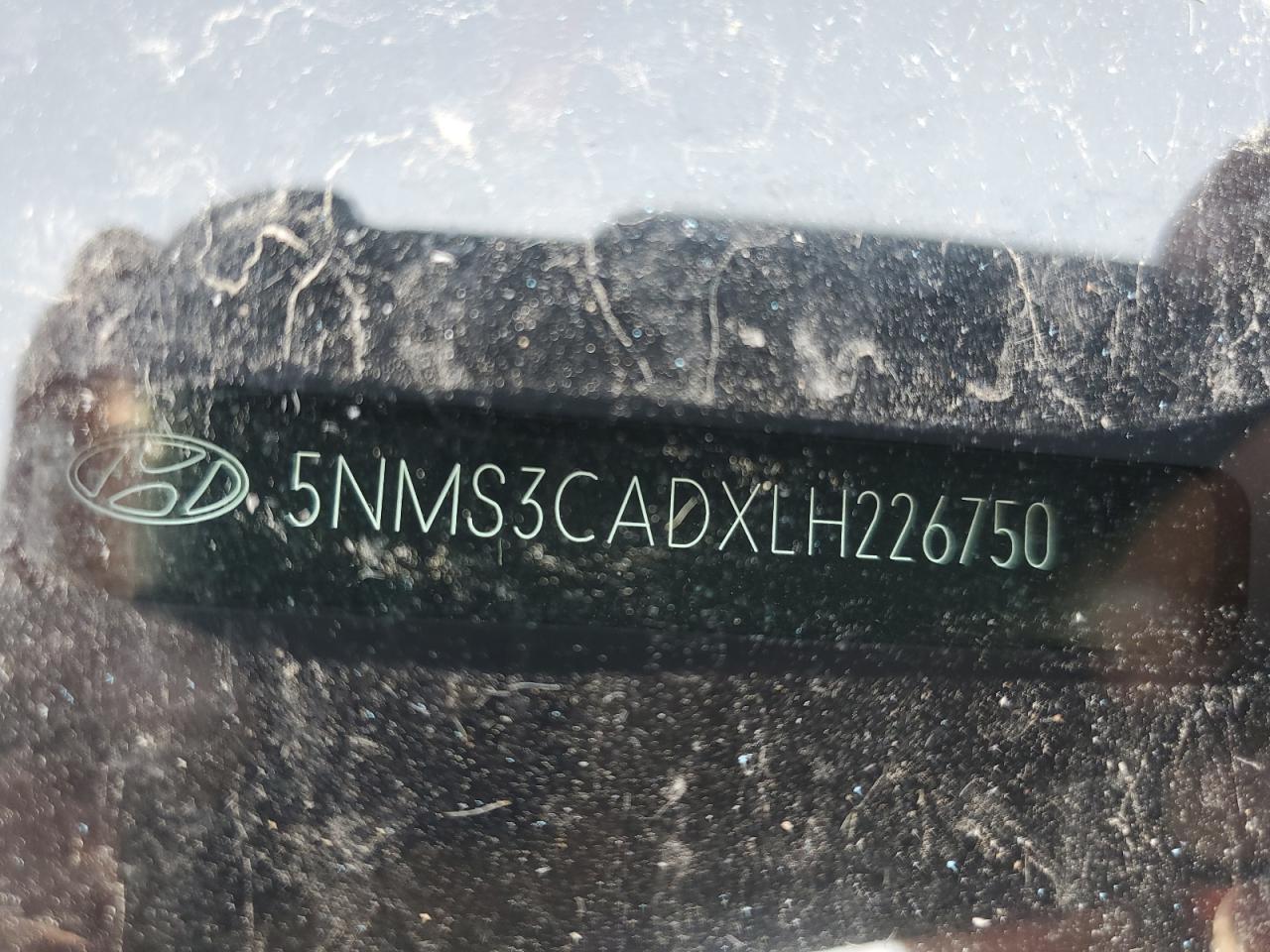 2020 Hyundai Santa Fe Sel VIN: 5NMS3CADXLH226750 Lot: 72085205