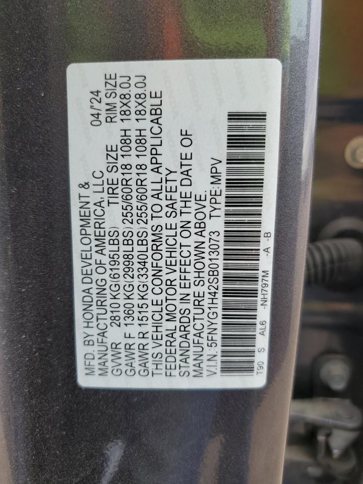 2025 Honda Pilot Exl VIN: 5FNYG1H42SB013073 Lot: 81678845