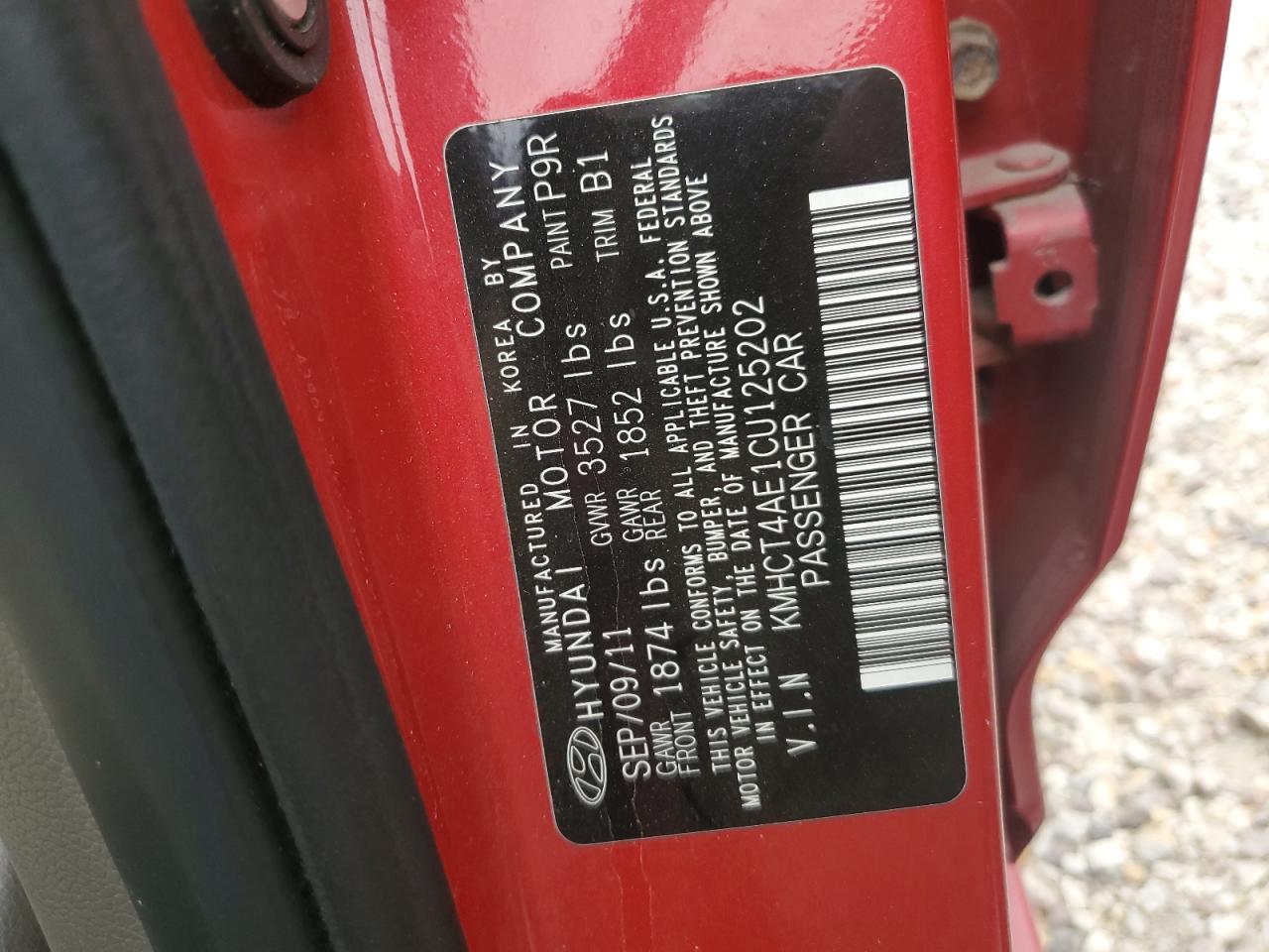 2012 Hyundai Accent Gls VIN: KMHCT4AE1CU125202 Lot: 71110805