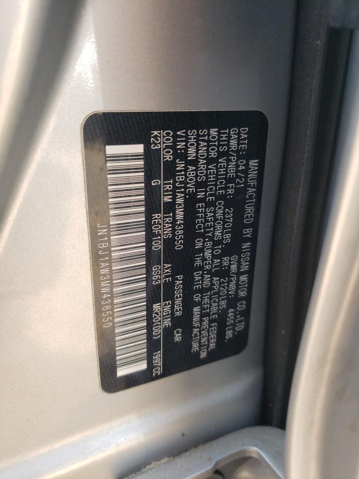 2021 Nissan Rogue Sport S VIN: JN1BJ1AW3MW438550 Lot: 84230155