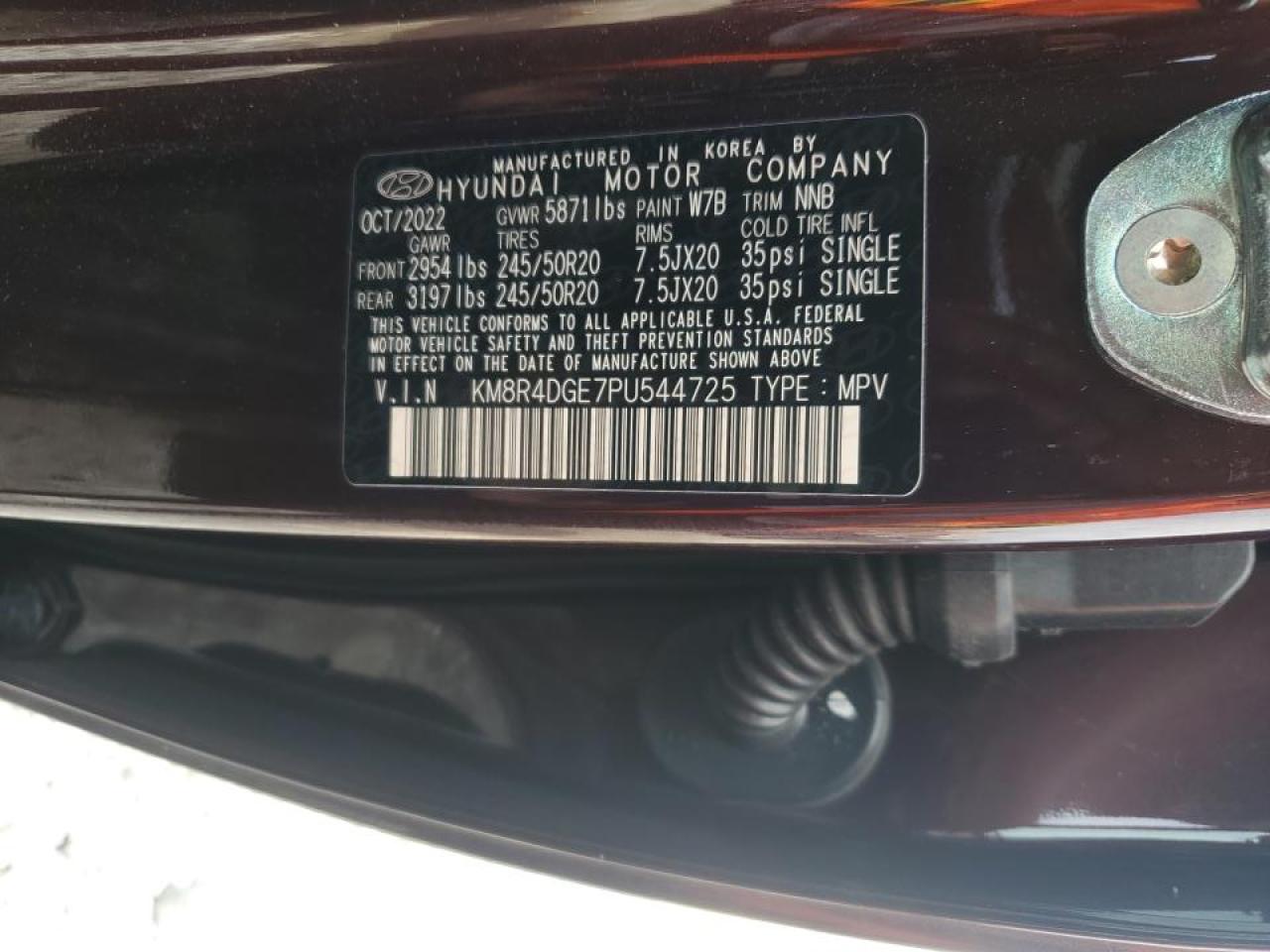 2023 Hyundai Palisade Sel Premium VIN: KM8R4DGE7PU544725 Lot: 80368265